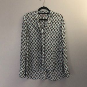 Chelsea28 Blue Patterned Blouse